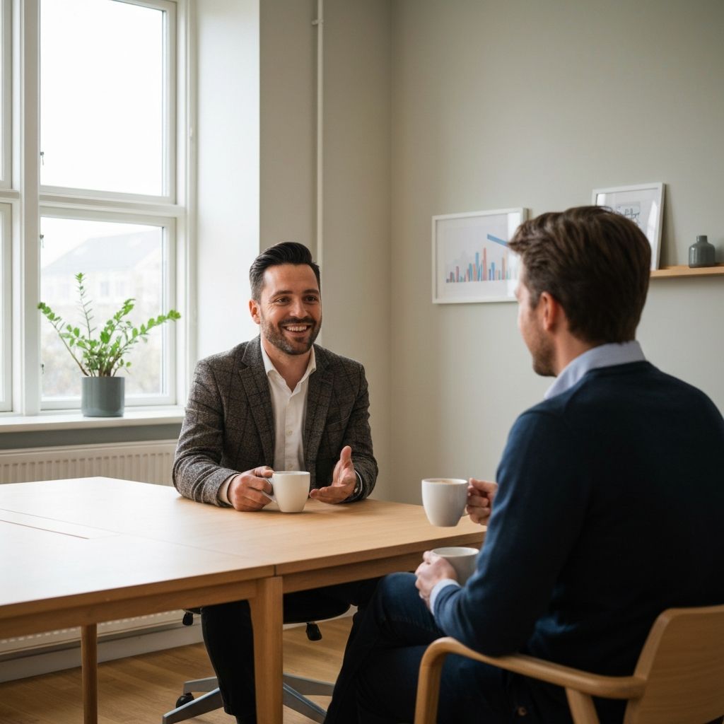 A professional discussing an employment contract